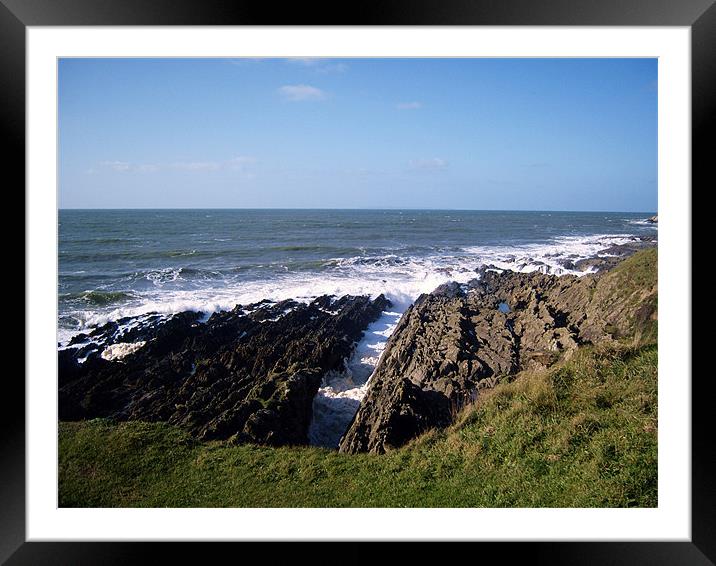 Croyde Rocks Framed Mounted Print by Donna Collett