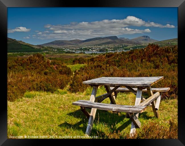 A picnic table with a view Framed Print by Richard Smith