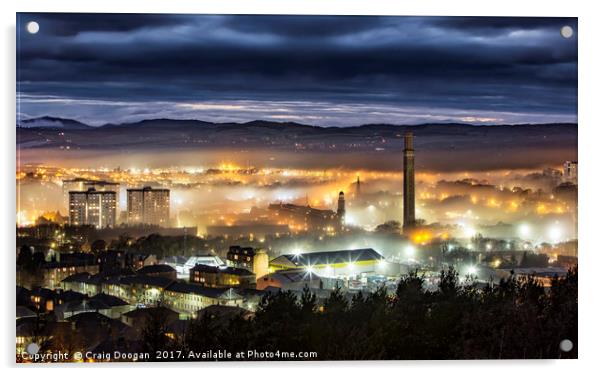 Dundee City Fog Acrylic by Craig Doogan