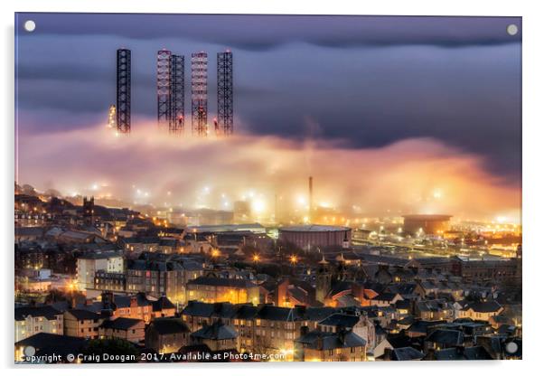 Dundee Port Fog Acrylic by Craig Doogan