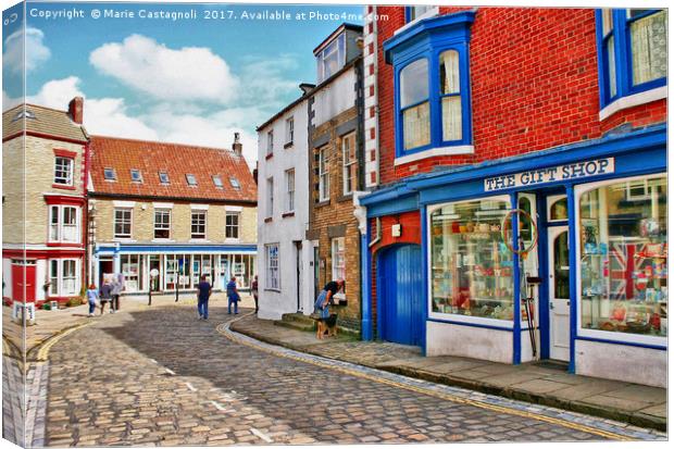 Cobbled Streets Of Staithes  Canvas Print by Marie Castagnoli