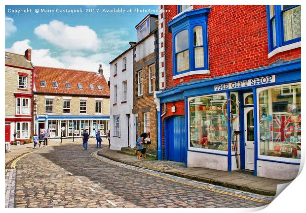 Cobbled Streets Of Staithes  Print by Marie Castagnoli
