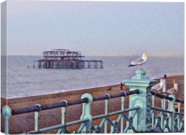 A Vibrant Postcard from Brighton Canvas Print by Beryl Curran