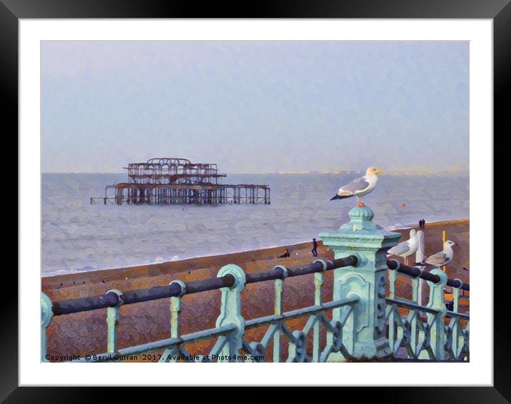 A Vibrant Postcard from Brighton Framed Mounted Print by Beryl Curran