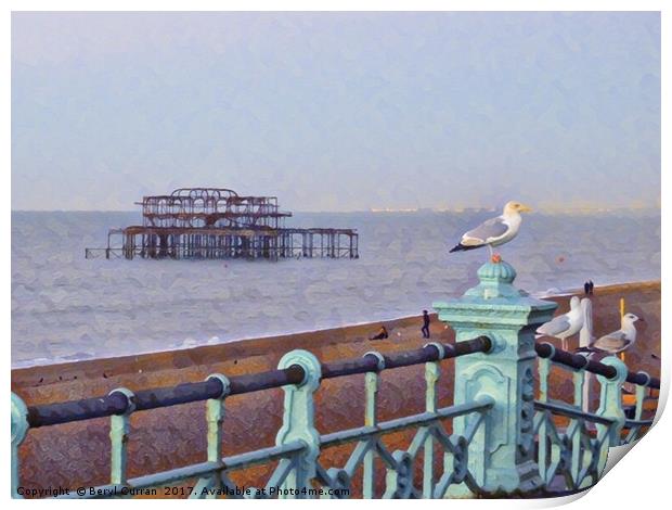 A Vibrant Postcard from Brighton Print by Beryl Curran