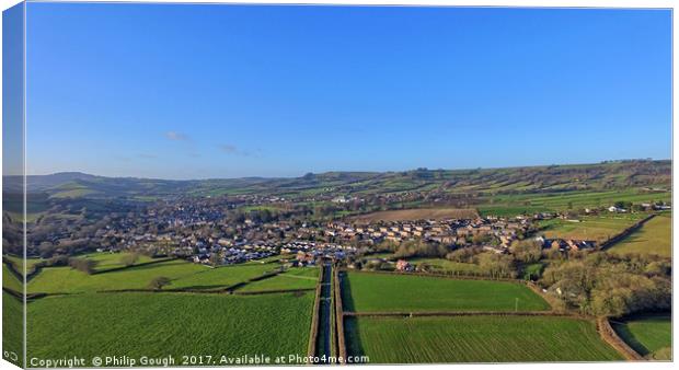 Beaminster In Dorset (Air View) Canvas Print by Philip Gough