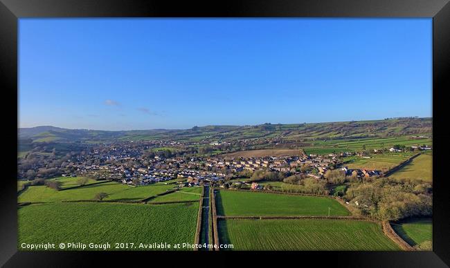 Beaminster In Dorset (Air View) Framed Print by Philip Gough