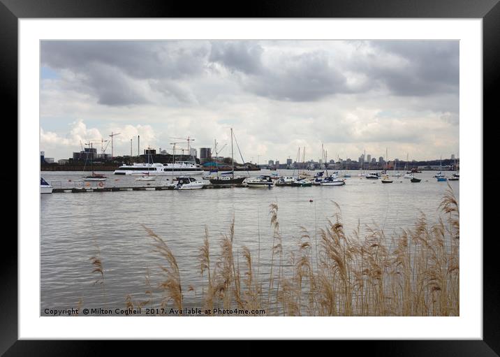 River Thames, North Greenwich Framed Mounted Print by Milton Cogheil