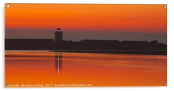 Burry Port Sunset Acrylic by martin pulling