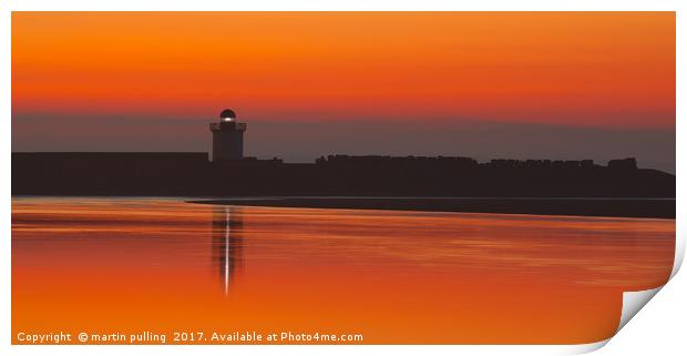 Burry Port Sunset Print by martin pulling
