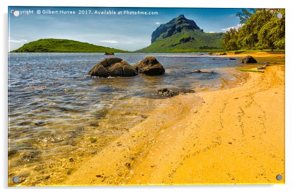 Tropical Serenity – Enchanting Mauritius Acrylic by Gilbert Hurree