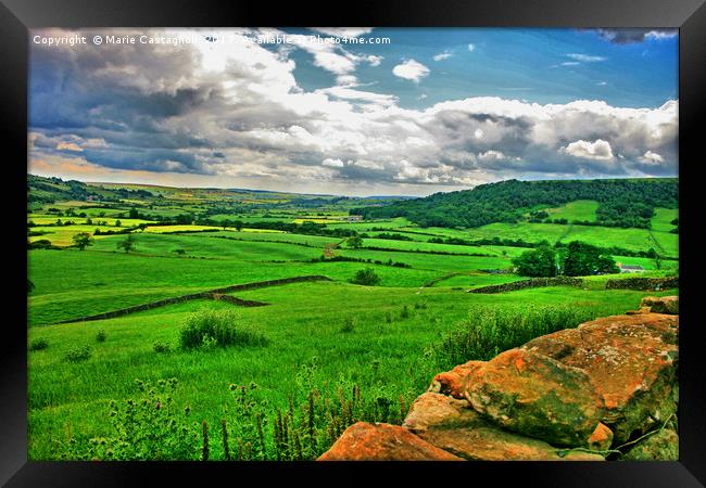 From Yorkshire Stone To Yorkshire Green Lands Framed Print by Marie Castagnoli