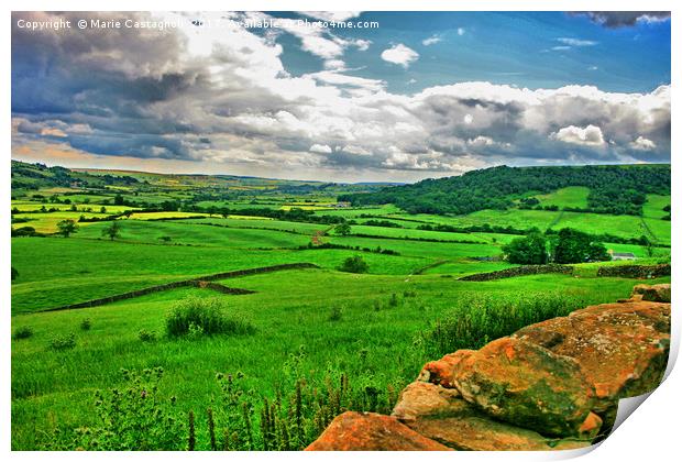From Yorkshire Stone To Yorkshire Green Lands Print by Marie Castagnoli
