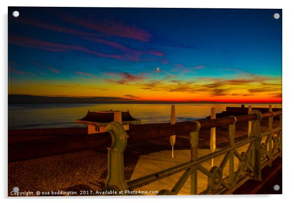 Brighton by night Acrylic by sue boddington