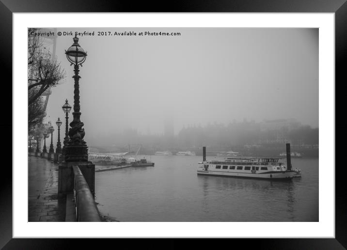 Foggy South Bank, London Framed Mounted Print by Dirk Seyfried