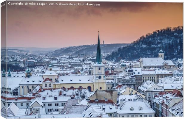 Prague rooftops Canvas Print by mike cooper
