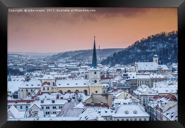 Prague rooftops Framed Print by mike cooper