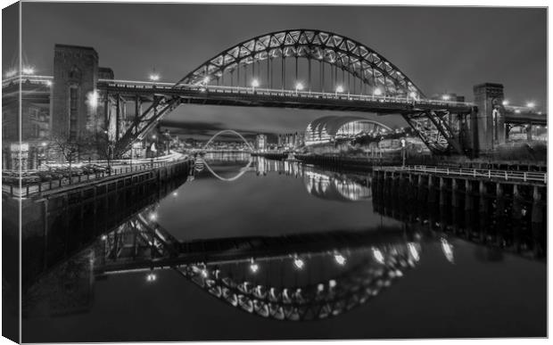 Newcastle Bridges Canvas Print by Angela H