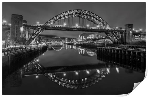 Newcastle Bridges Print by Angela H