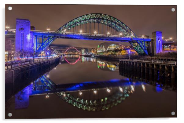 The Tyne Bridge Acrylic by Angela H