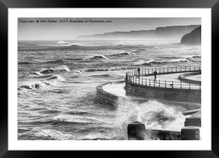 Storm Force Scarborough Framed Mounted Print by John Potter