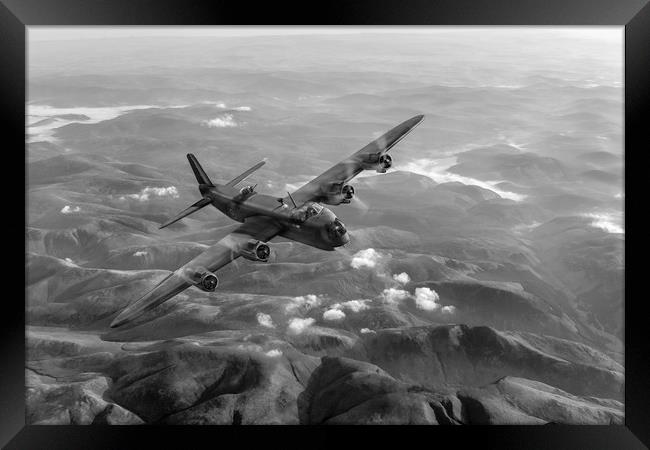 Short Stirling air test black and white version Framed Print by Gary Eason