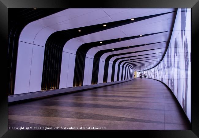 King's Cross pedestrian tunnel Framed Print by Milton Cogheil