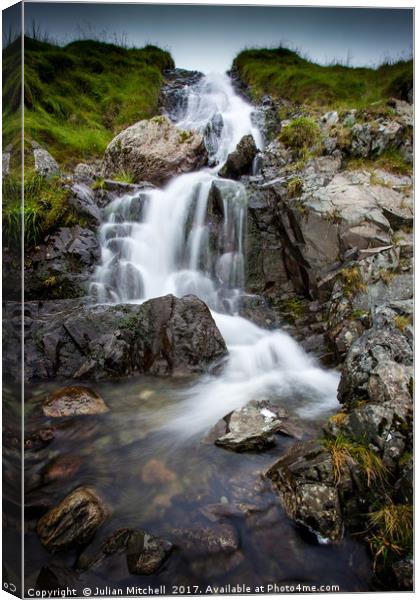 Cumbrian Waterfall Canvas Print by Julian Mitchell