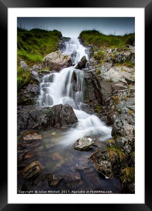 Cumbrian Waterfall Framed Mounted Print by Julian Mitchell