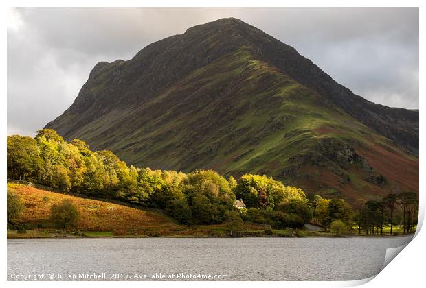 Sun kissed Buttermere Print by Julian Mitchell