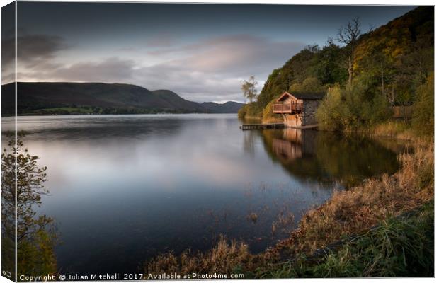 Ulswater Cabin Canvas Print by Julian Mitchell