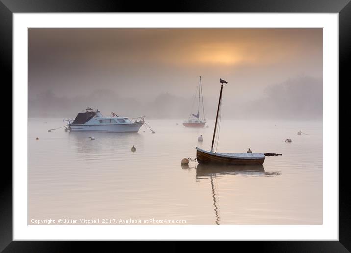 Misty River Framed Mounted Print by Julian Mitchell