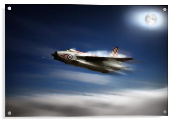 Lightning F.3 Red & White Acrylic by J Biggadike