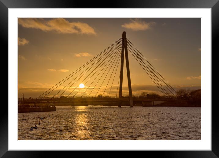 Marine Way Bridge Sunset Framed Mounted Print by Roger Green