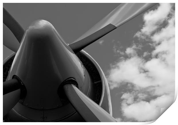 Closeup Britannia aircraft propeller Print by Ashley Redding