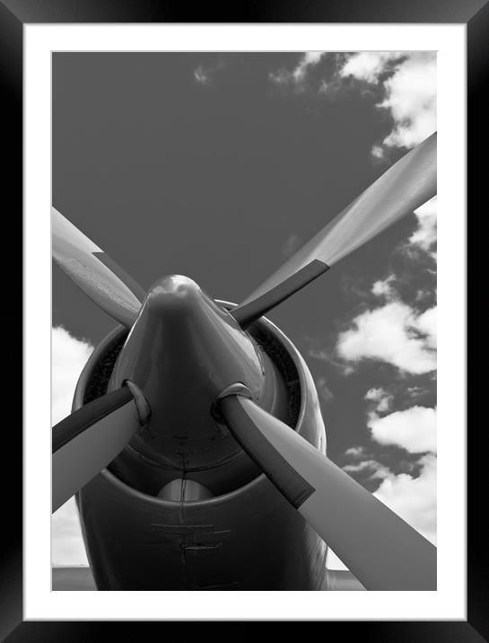 Closeup Britannia aircraft propeller Framed Mounted Print by Ashley Redding
