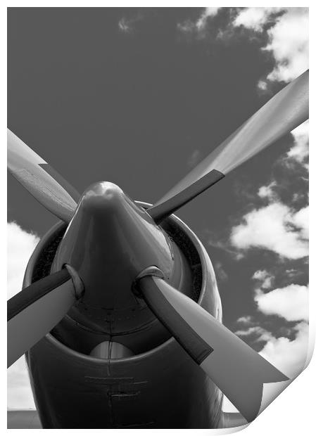 Closeup Britannia aircraft propeller Print by Ashley Redding