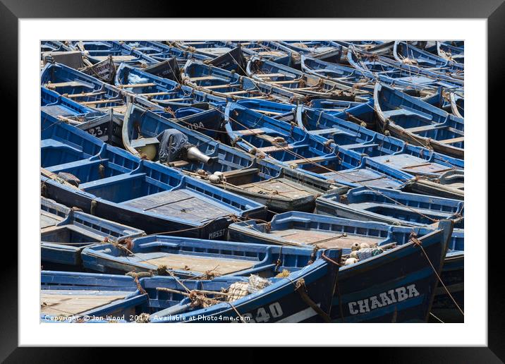 Fishing Boats Moored Up, Essouria Morocco Framed Mounted Print by Jon Wood