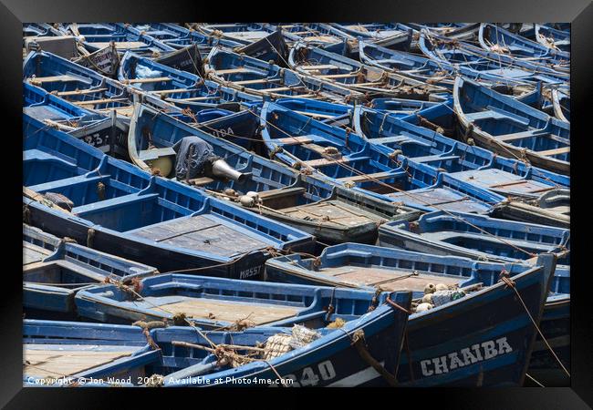Fishing Boats Moored Up, Essouria Morocco Framed Print by Jon Wood