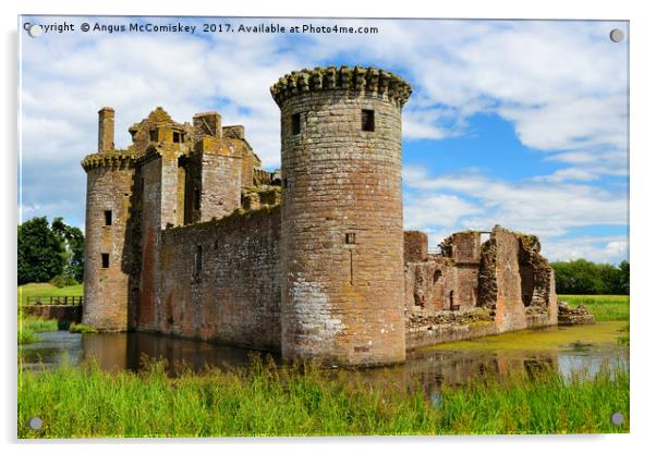 Caerlaverock Castle Acrylic by Angus McComiskey