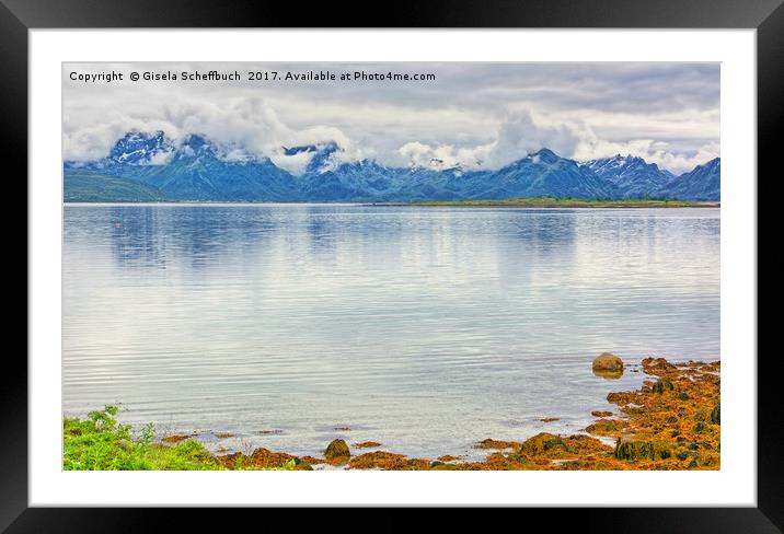 The mountains on the island of Hinnøya Framed Mounted Print by Gisela Scheffbuch