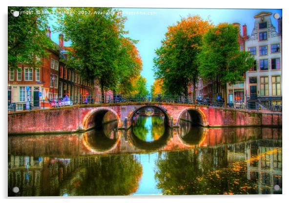 Amsterdam Bridge and Waterways Acrylic by henry harrison