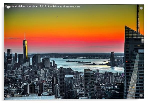 Liberty Island View Acrylic by henry harrison
