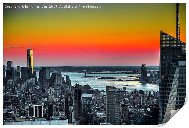 Liberty Island View Print by henry harrison