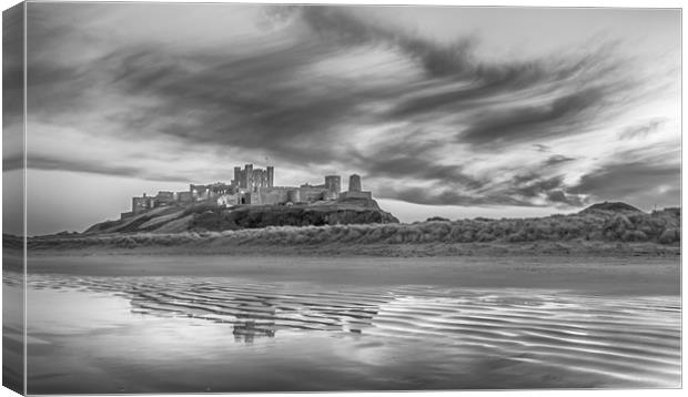 Pretty as a Picture - Bamburgh Castle B&W Canvas Print by Naylor's Photography