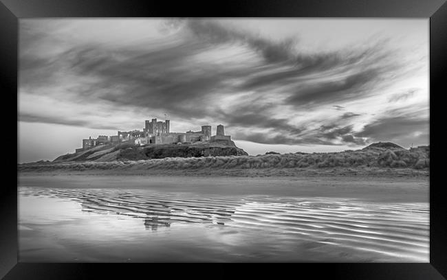 Pretty as a Picture - Bamburgh Castle B&W Framed Print by Naylor's Photography