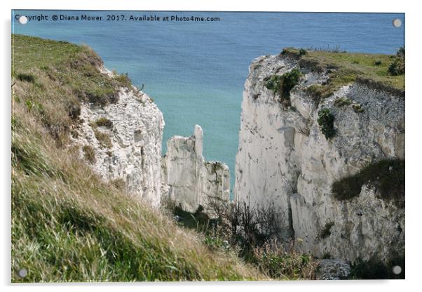 The Crumbling Dover Cliffs Acrylic by Diana Mower