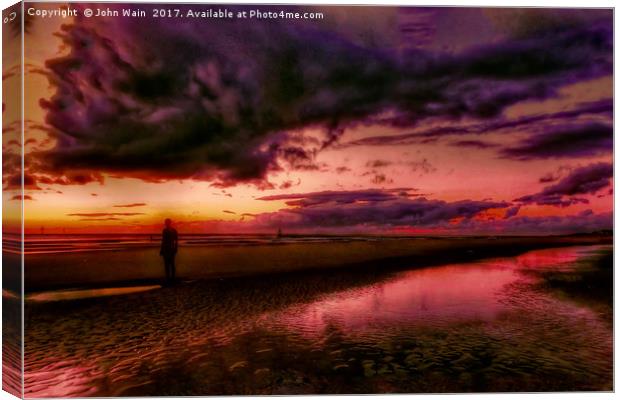 Another place at sunset  Canvas Print by John Wain