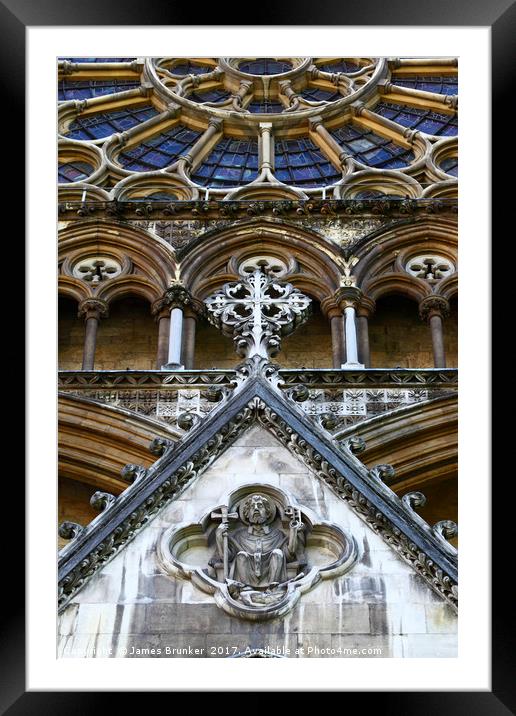 Stone Carvings On North Facade Westminster Abbey Framed Mounted Print by James Brunker