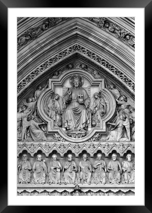 Stone Carvings Great North Door Westminster Abbey Framed Mounted Print by James Brunker